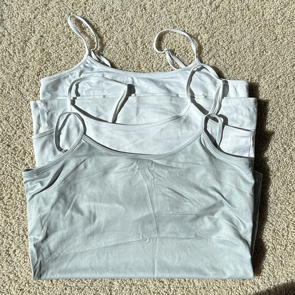 3 pack bundle of White House Black Market tanks w/ built in shelf bra